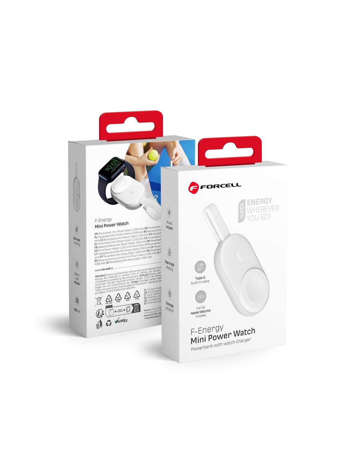 Powerbank do Apple Watch Forcell F-Energy Mini Power Watch 1A 2,5W 1200 mAh biały