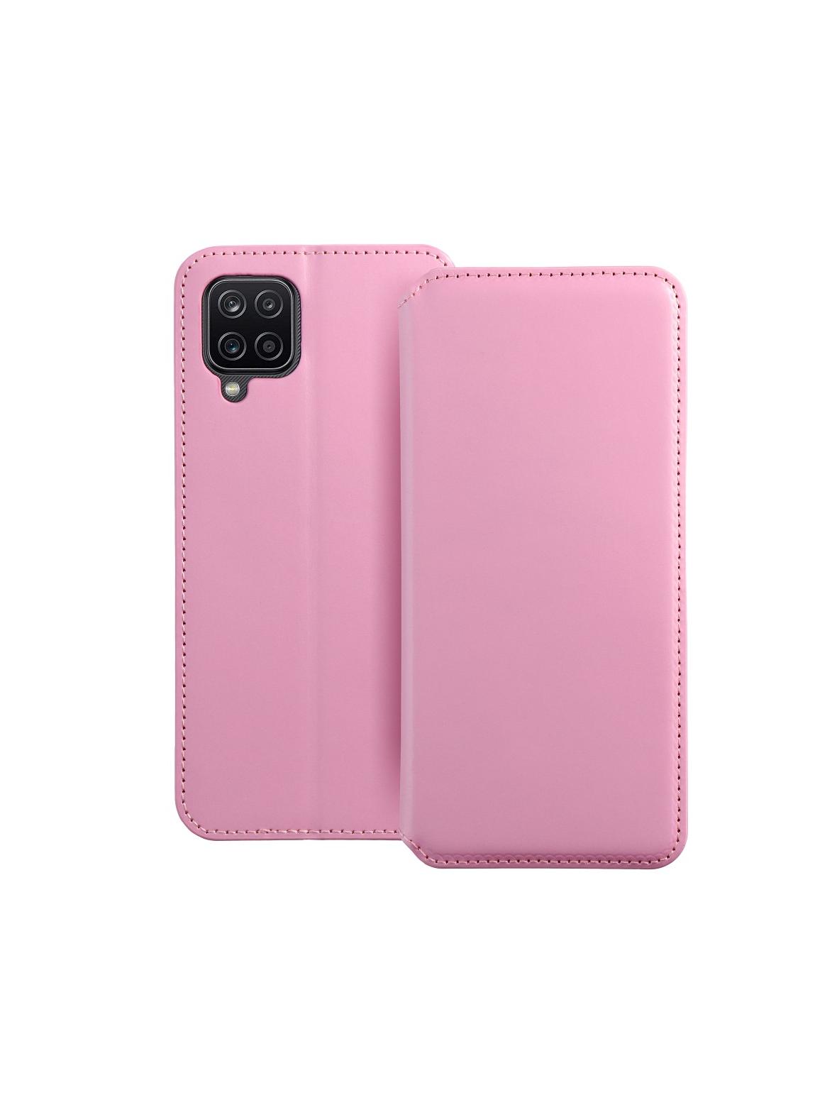 Kabura DUAL POCKET Book do SAMSUNG A12 / M12 jasny różowy
