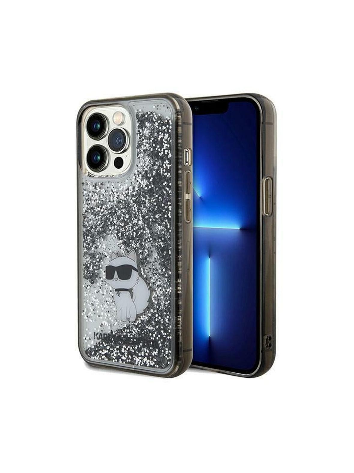 KARL LAGERFELD futerał do IPHONE 13 Pro KLHCP13LLKCNSK (Liquid Glitter C) transparentny