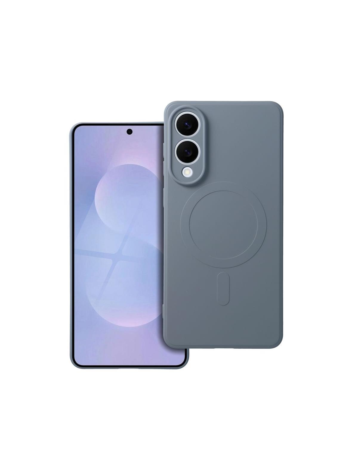 Futerał SILICONE MAG COVER kompatybilny z MagSafe do SAMSUNG S25 EDGE jasny niebieski