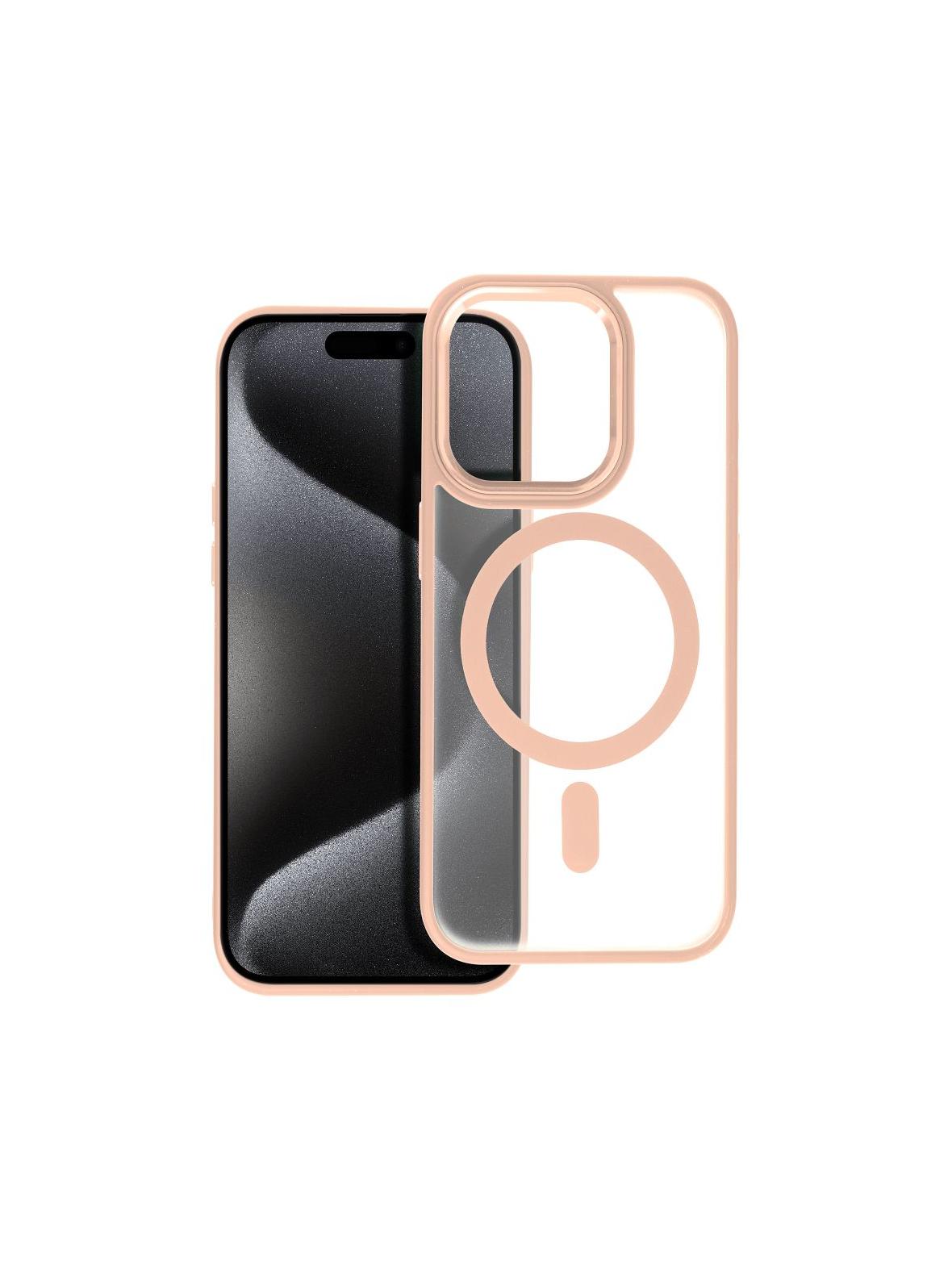 Futerał MATTE MAG COVER kompatybilny z MagSafe do IPHONE 15 Pro różowy