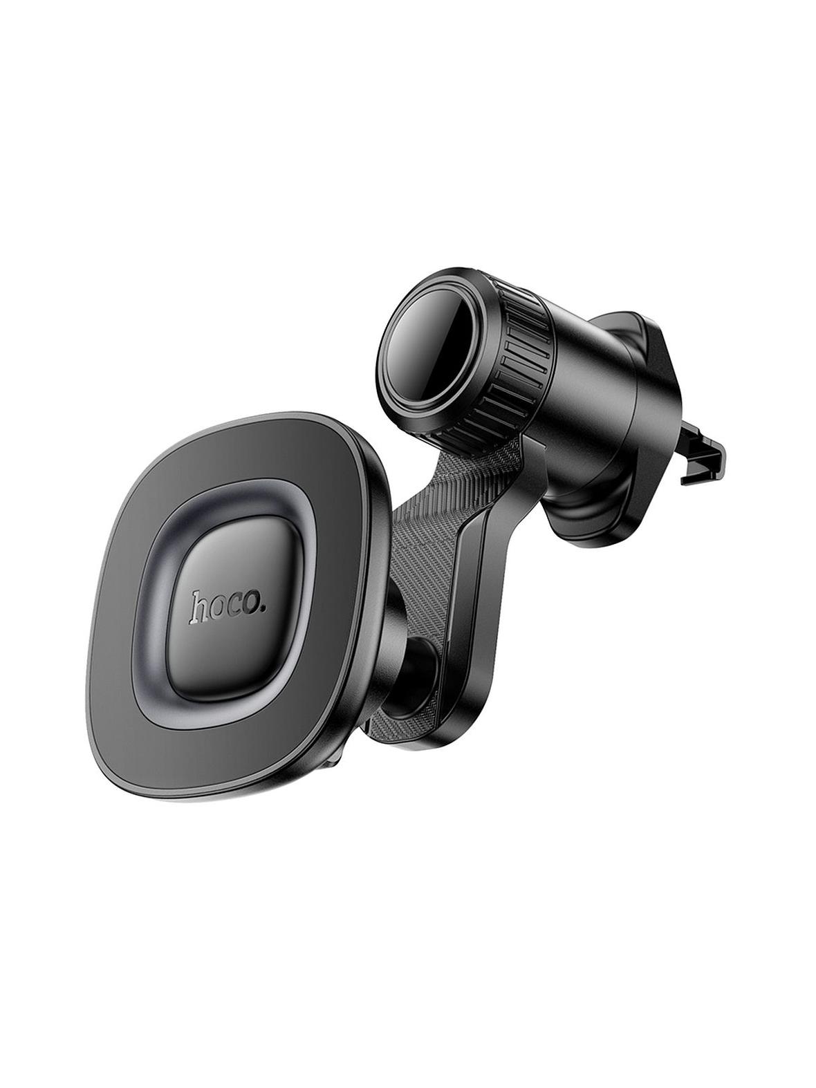 Uchwyt na telefon do samochodu magnetyczny zgodny z MagSafe Hoco do kratki H74 czarno szary