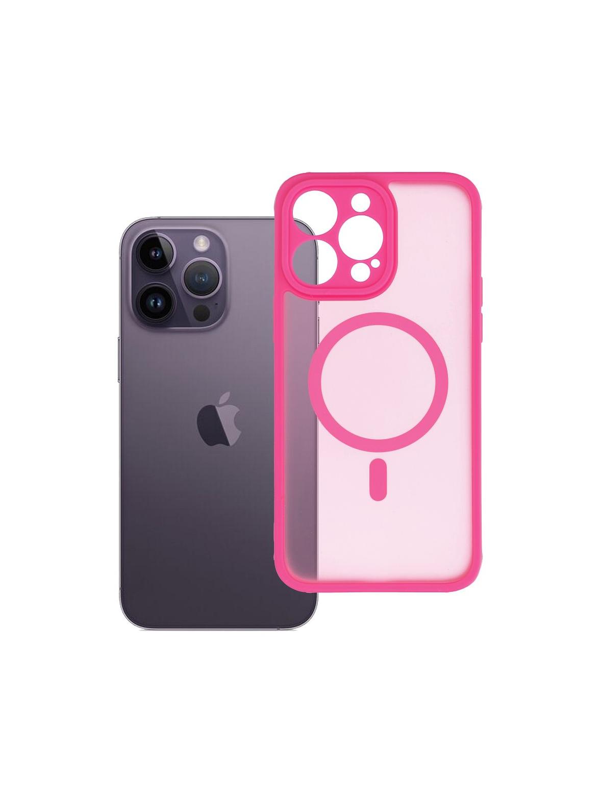 Futerał do iPhone 14 PRO MAX Full Matte Mag Cover zgodny z MagSafe różowy