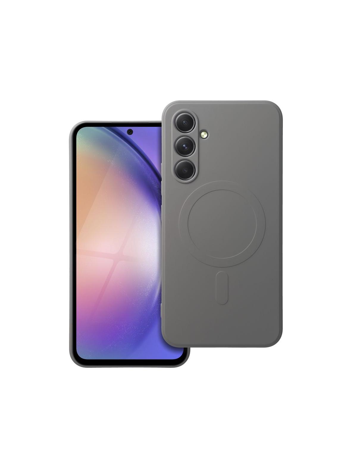 Futerał SILICONE MAG COVER kompatybilny z MagSafe do SAMSUNG A54 tytanowy szary