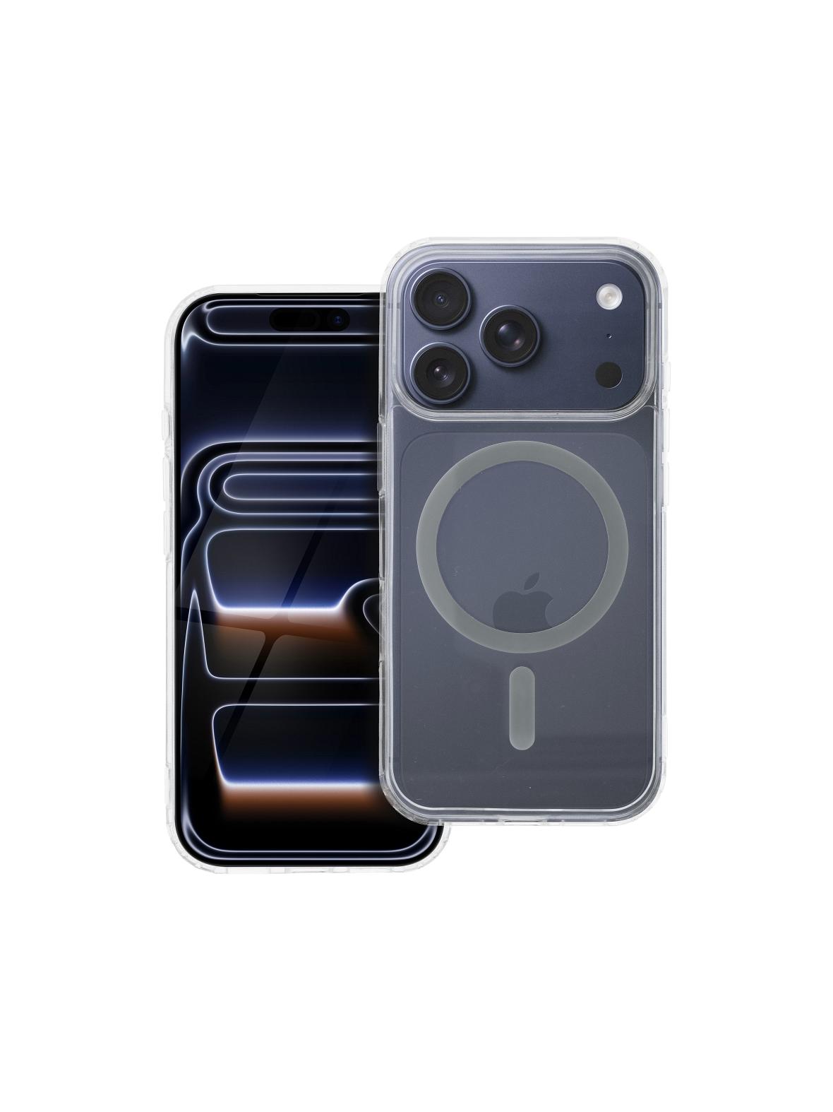 Drop Glue Colorful Ring Mag Cover kompatybilny z MagSafe pasuje do IPHONE 17 Pro (full ring) szary