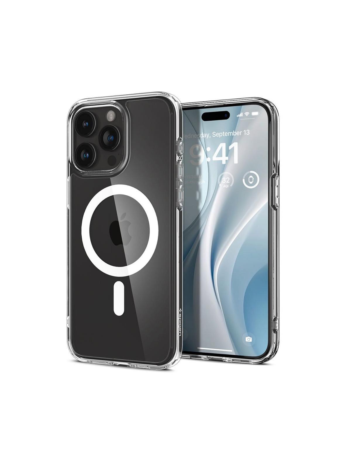 SPIGEN futerał ULTRA HYBRID MAG kompatybilny z MagSafe do IPHONE 15 Pro white