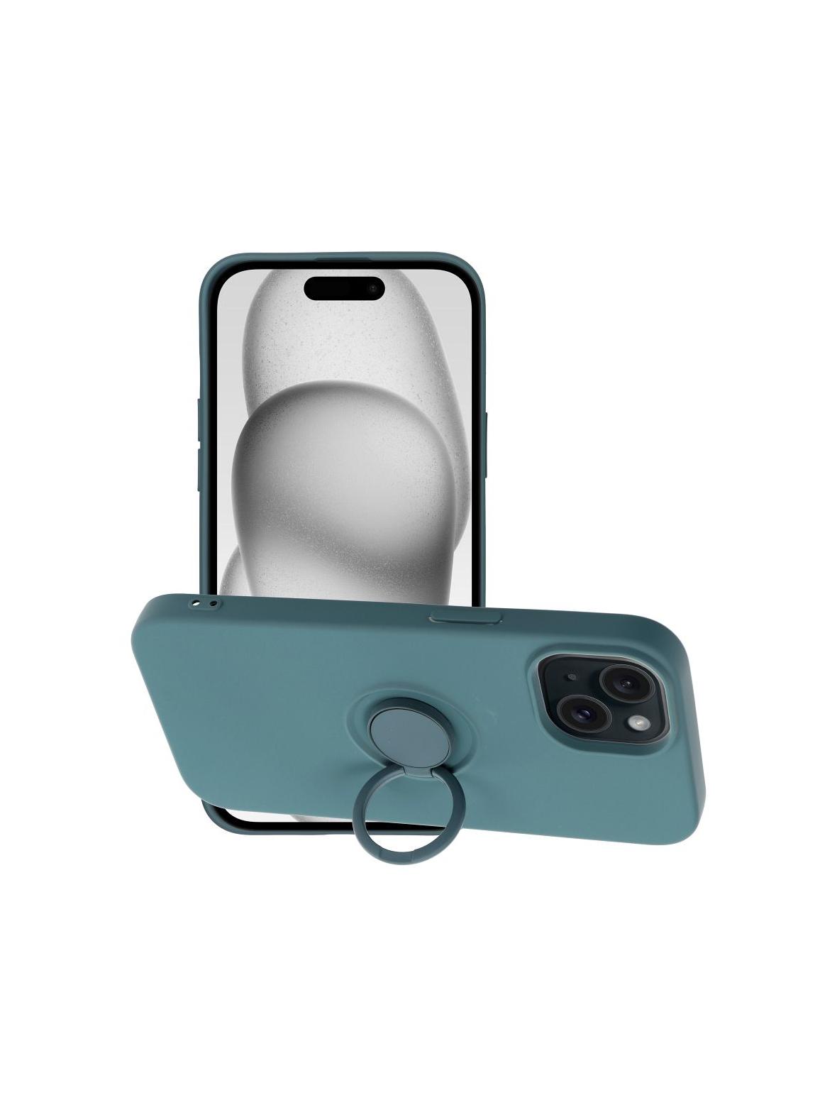 Futerał SILICONE RING do IPHONE 15 zielony