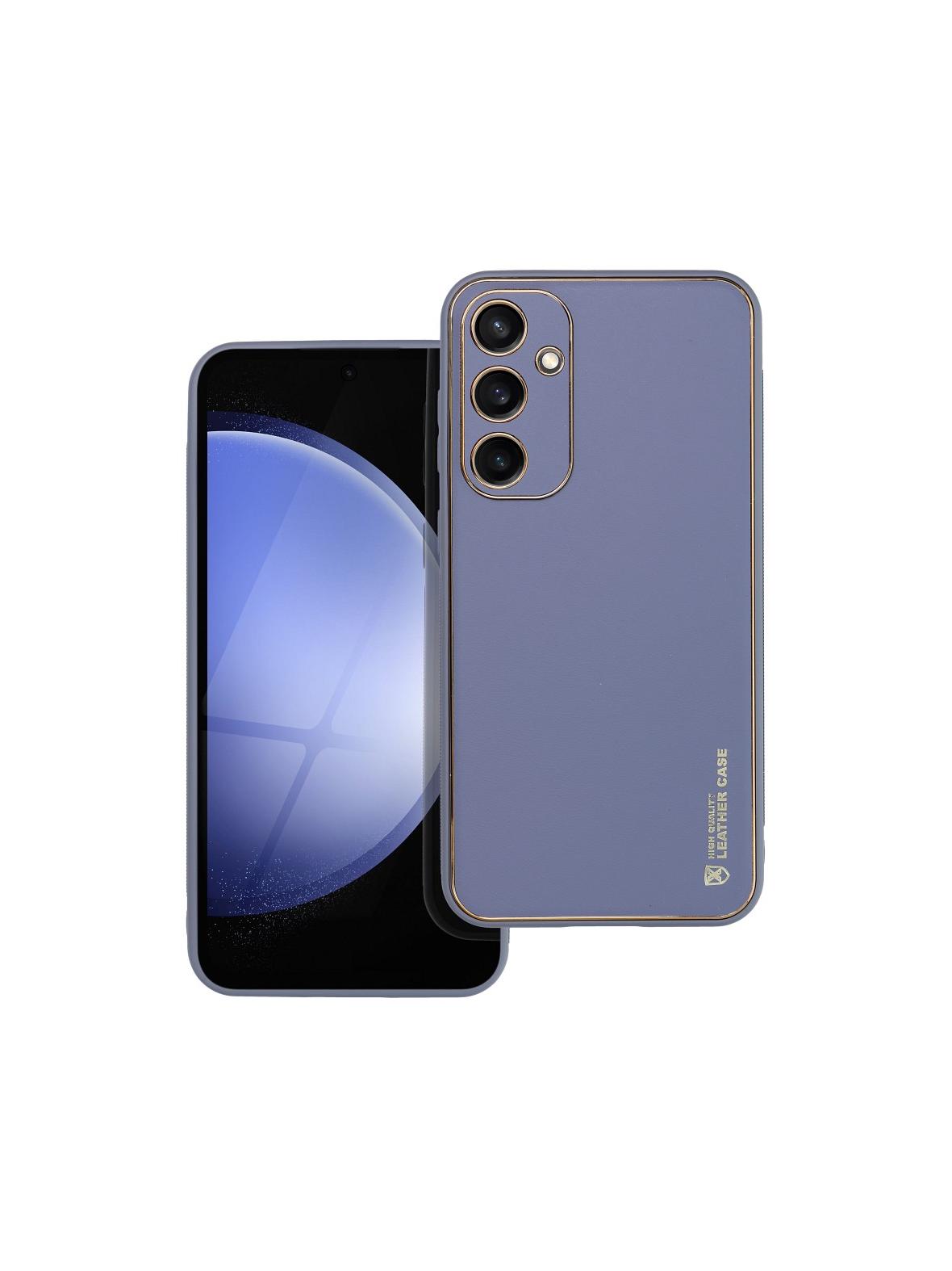 Futerał LEATHER CASE skórzany do SAMSUNG S23 FE niebieski