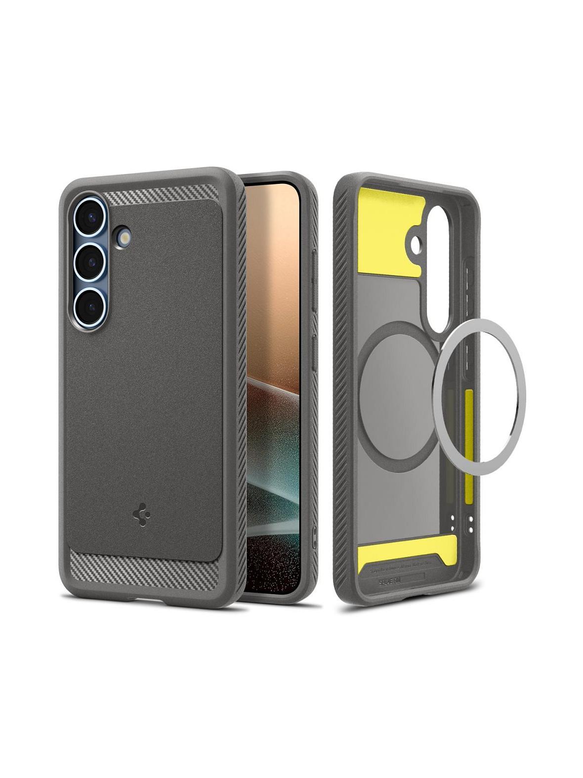 SPIGEN futerał RUGGED ARMOR MAG kompatybilny z MagSafe do SAMSUNG S25 marble grey