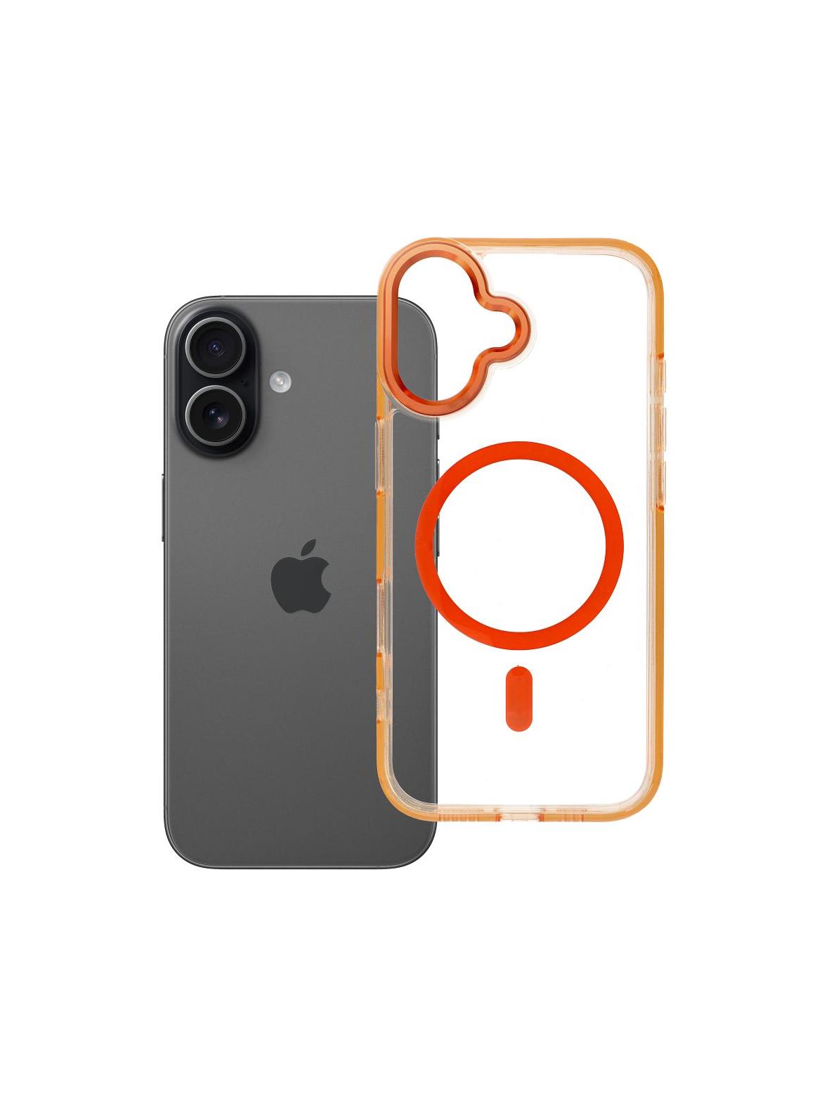 Futerał FRAME CLEAR HYBRID MAG COVER kompatybilny z MagSafe do IPHONE 17 pomarańczowy