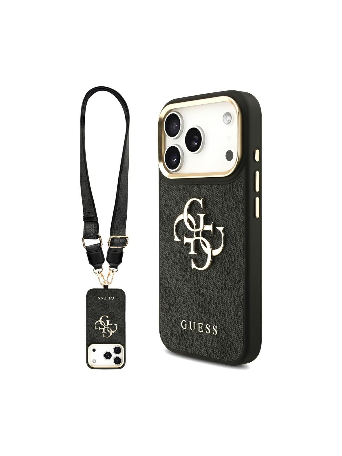 GUESS futerał do IPHONE 17 Pro GUHCP17LP4G4BCSK (PU W/ Big 4G Classic & Big Strap Metal Buttons) czarny