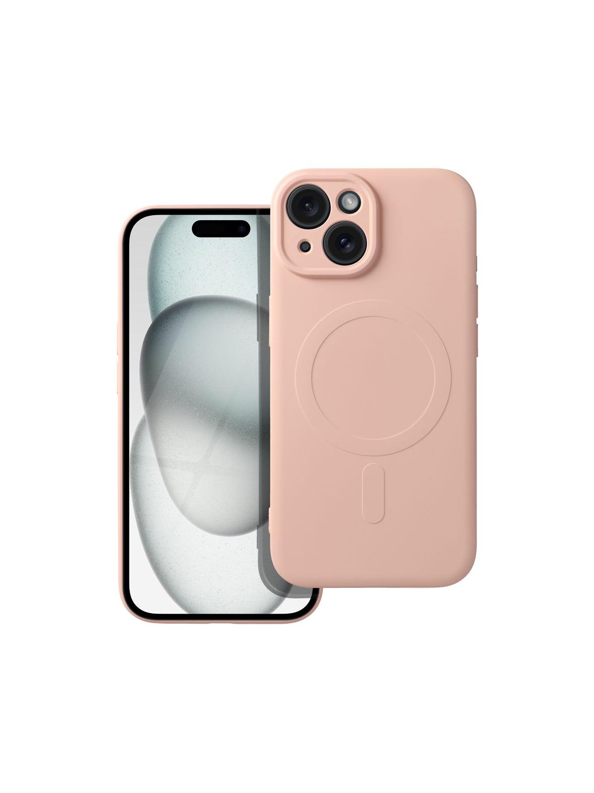 Futerał SILICONE MAG COVER kompatybilny z MagSafe do IPHONE 15 różowy
