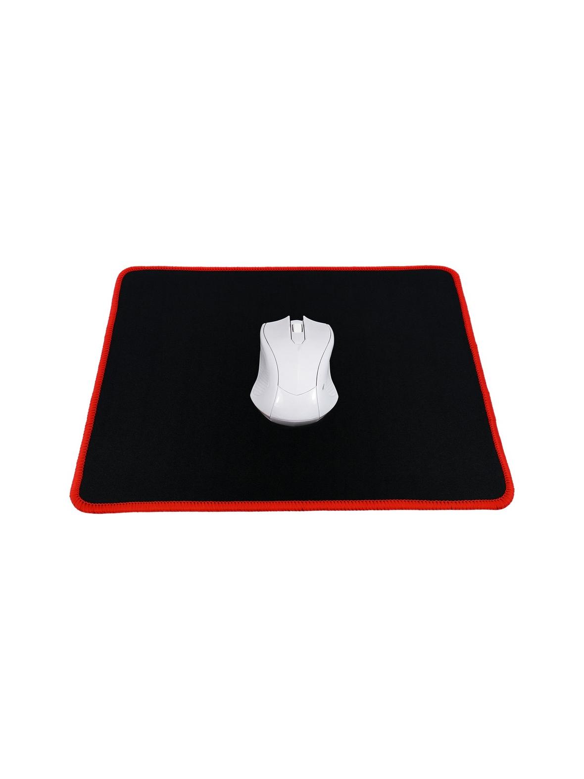 Podkładka pod mysz dla graczy 300 x 240 x 3 mm czarna z czerwonym obszyciem