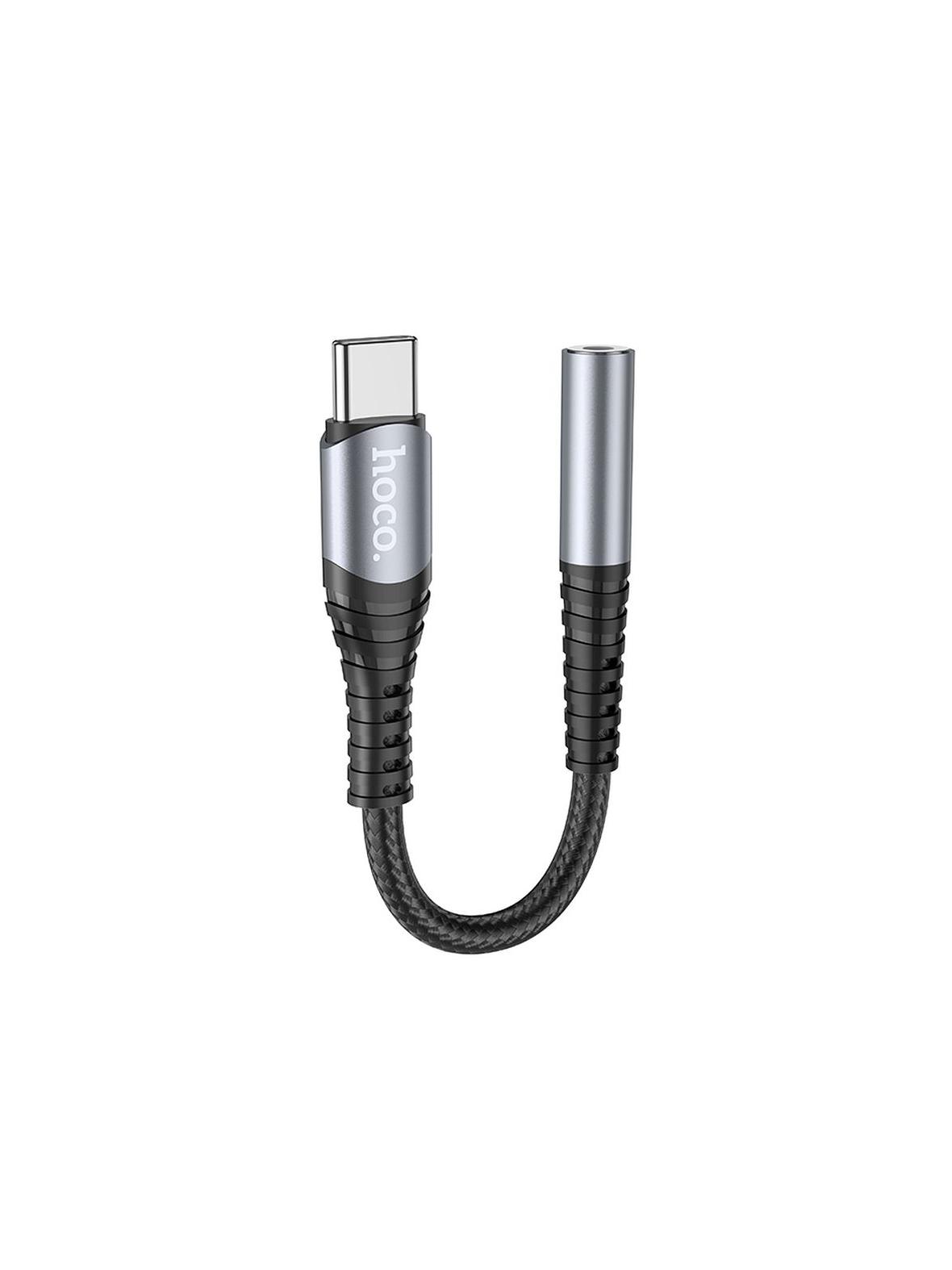 Adapter AUX Jack 3,5 mm do USB C Hoco LS33 szary