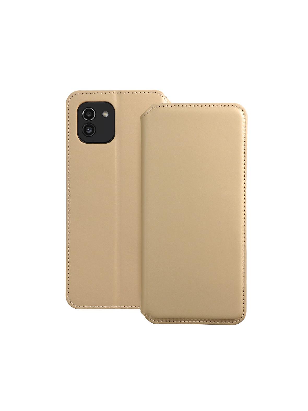 Kabura DUAL POCKET Book do SAMSUNG A03 złoty
