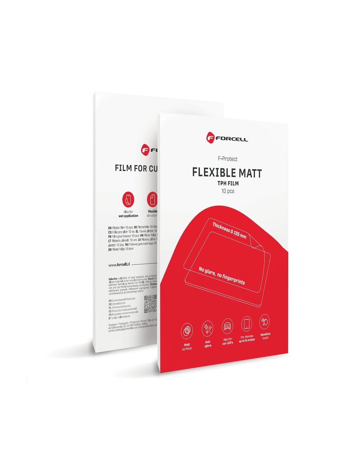 Folia do cięcia do plotera Forcell F-Protect Flexible TABLET MATT dla tabletów do 16" 10 sztuk
