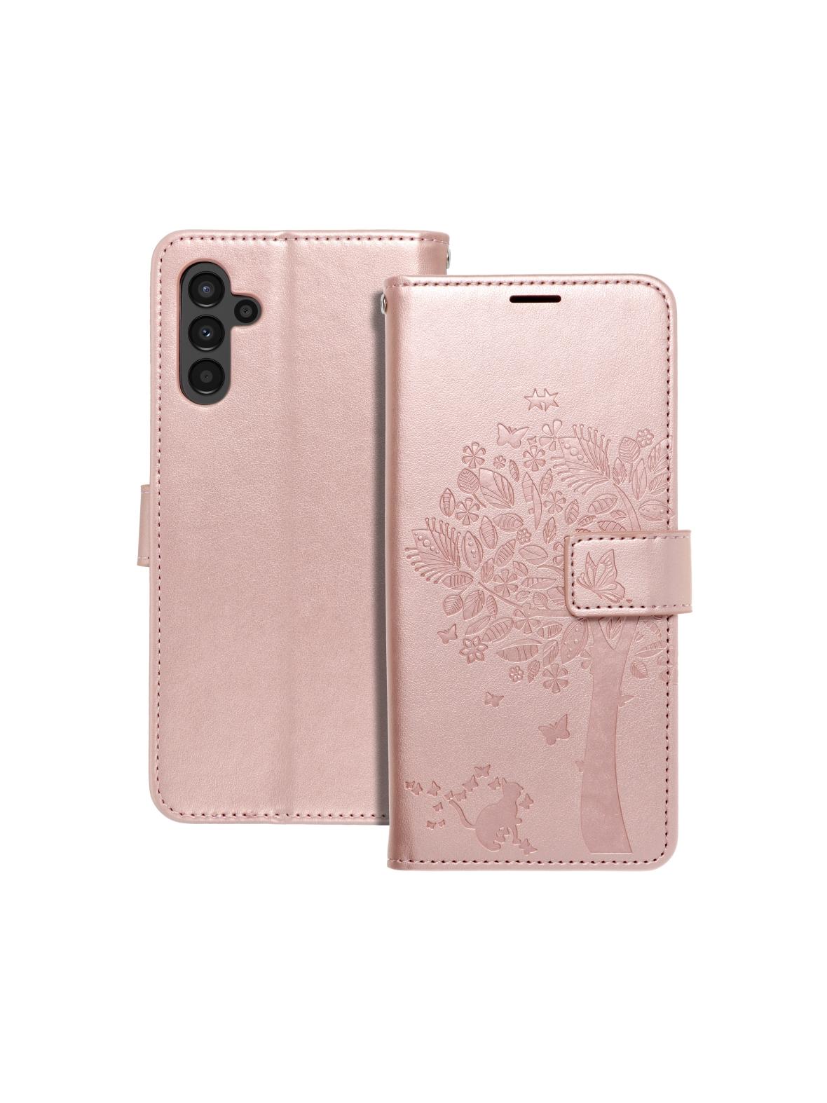 Kabura MEZZO Book do SAMSUNG A13 5G / A04S drzewo złoty róż