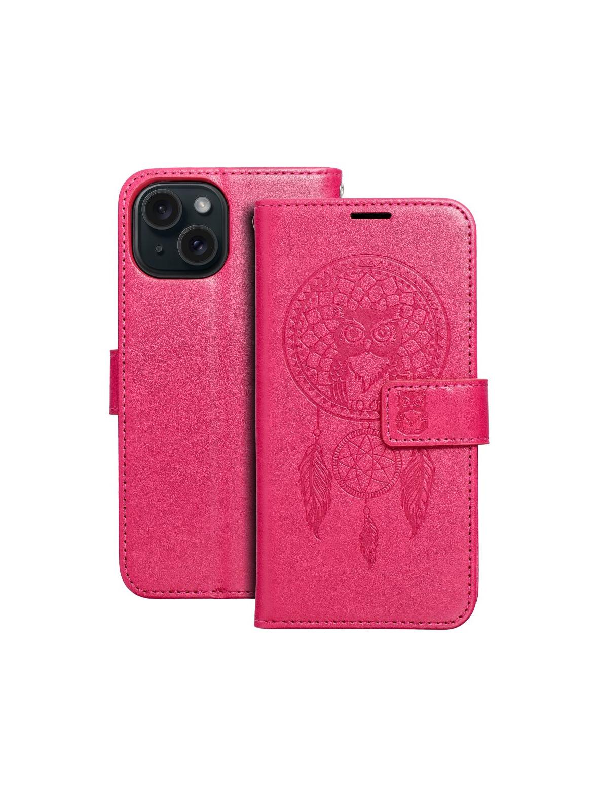 Kabura MEZZO Book do IPHONE 15 łapacz snów magenta