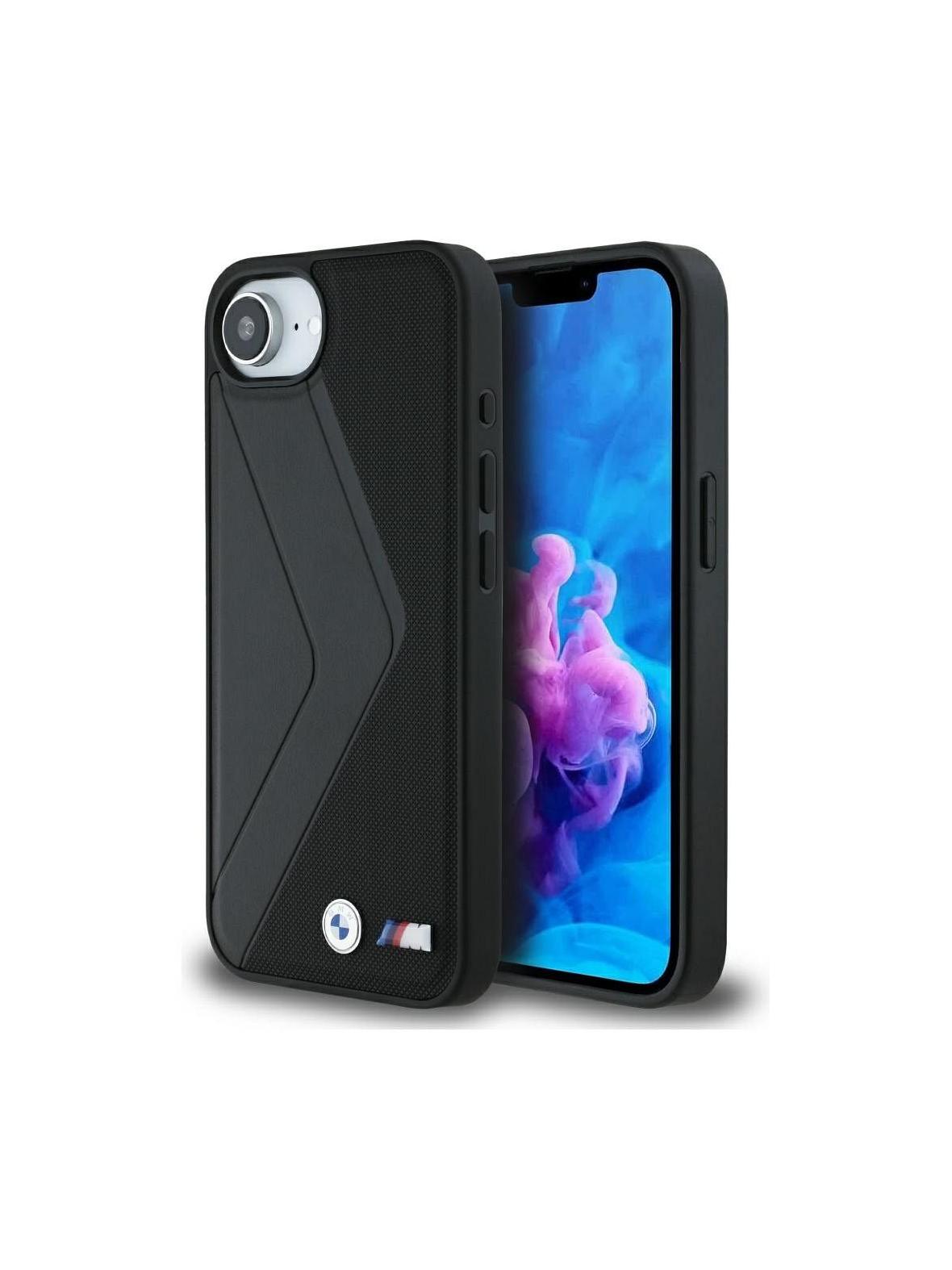 BMW futerał do IPHONE 16e (SE 4 2025) kompatybilny z MagSafe BMHMPSE424PUOCSK (PU Oversized Stripes) black