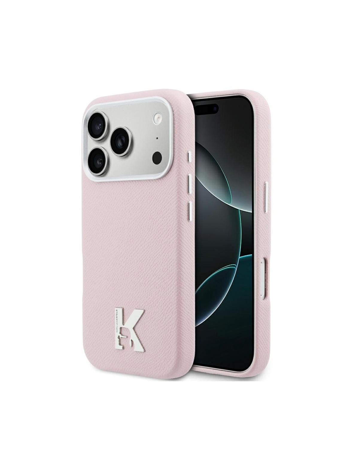 KARL LAGERFELD futerał do IPHONE 17 Pro Max kompatybilny z MagSafe KLHMP17X5PGFKHGP (PU FW W/ KHead Logo) różowy