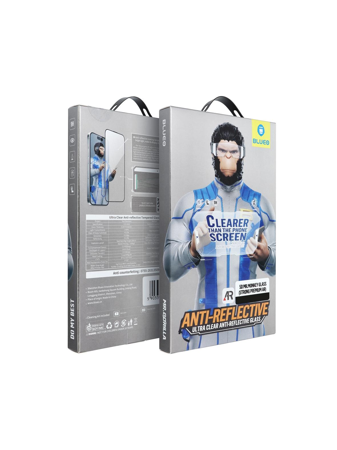 Szkło Hartowane 5D Mr. Monkey Glass - Apple iPhone 17 Pro czarny (Strong Premium AR)