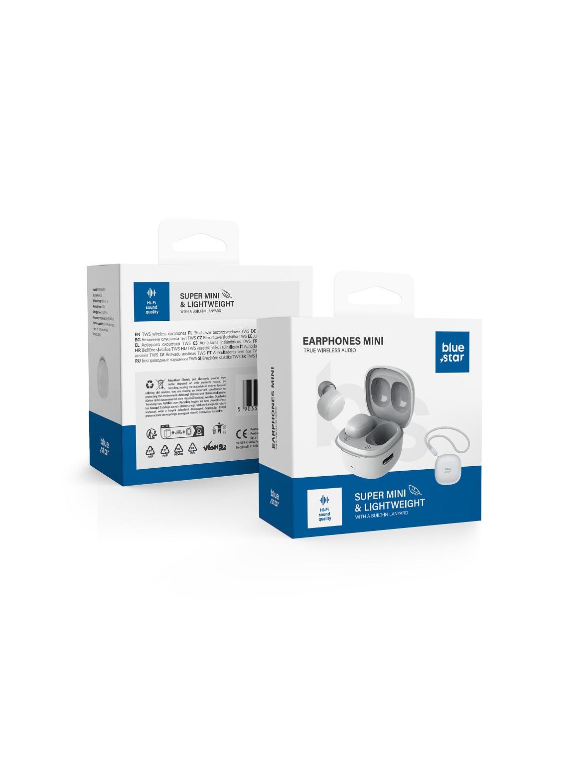 Słuchawki bezprzewodowe douszne Blue Star Mini A19 TWS białe