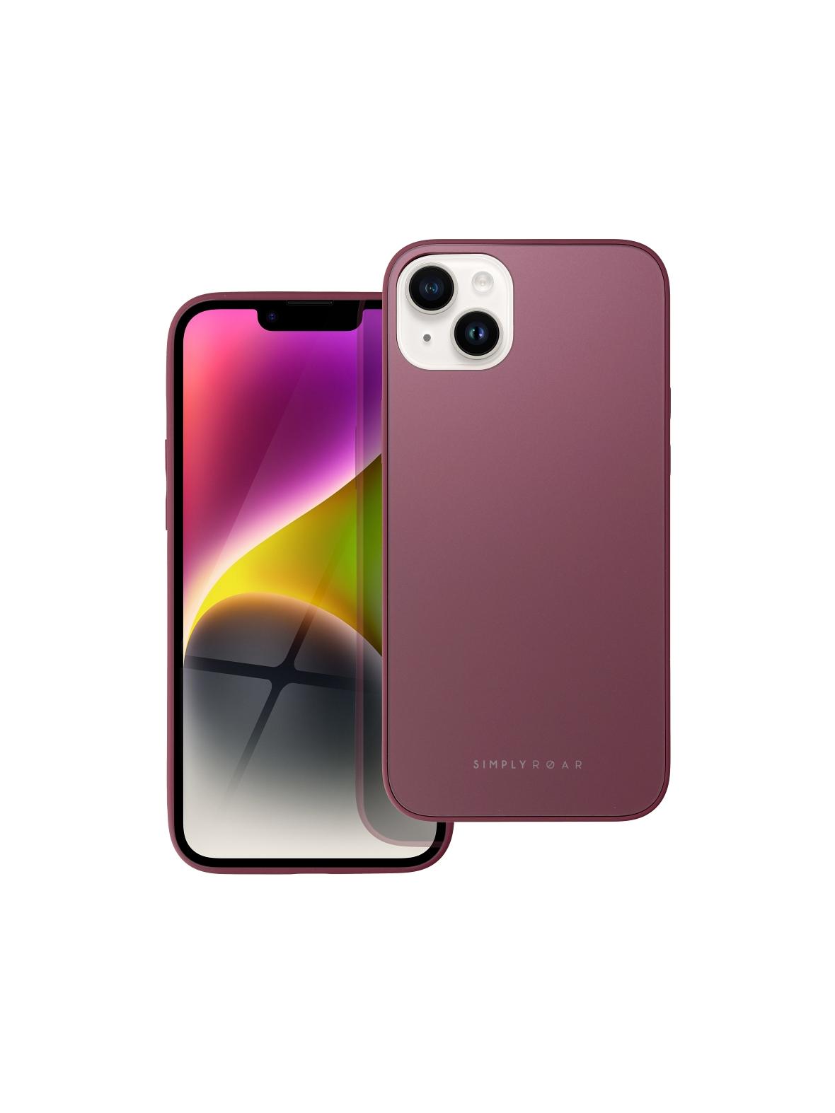 ROAR futerał MATTE GLASS do IPHONE 14 Plus bordowy