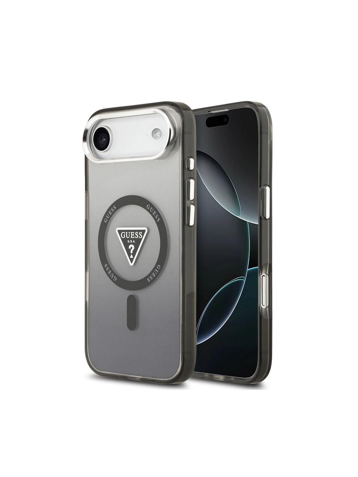 GUESS futerał do IPHONE 17 Air kompatybilny z MagSafe GUHMP17MHGTMLCGK (IML Gradient W/ Triangle Logo) czarny