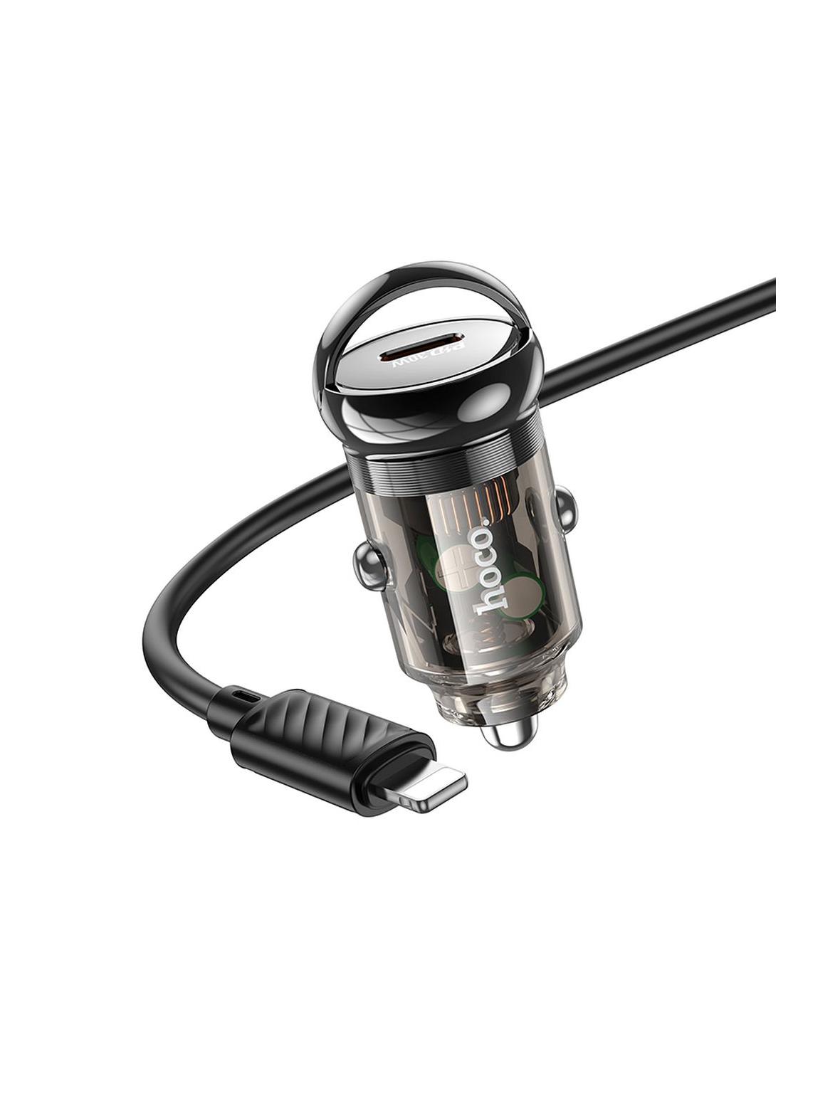Ładowarka samochodowa Hoco USB C QC3.0 PD 30W + kabel USB C do Lightning Z53 czarna