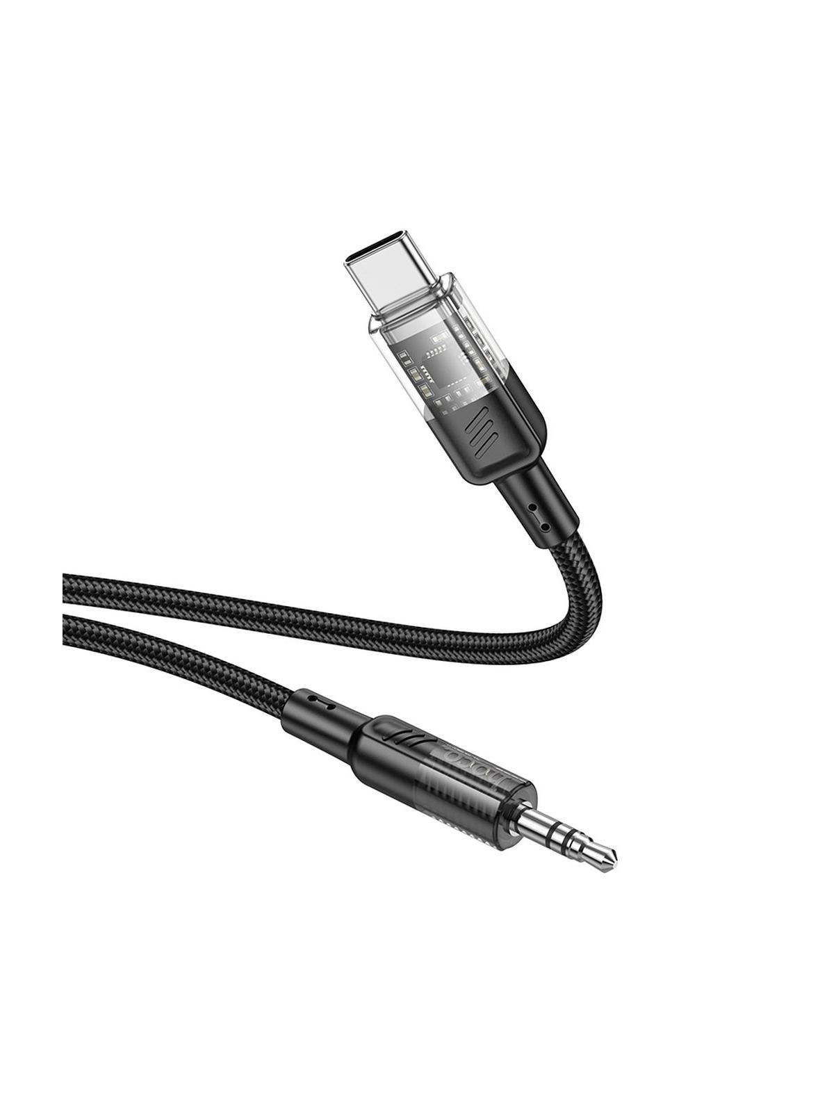 Kabel AUX Jack 3,5 mm do USB C Hoco 1,2 m UPA27 czarny