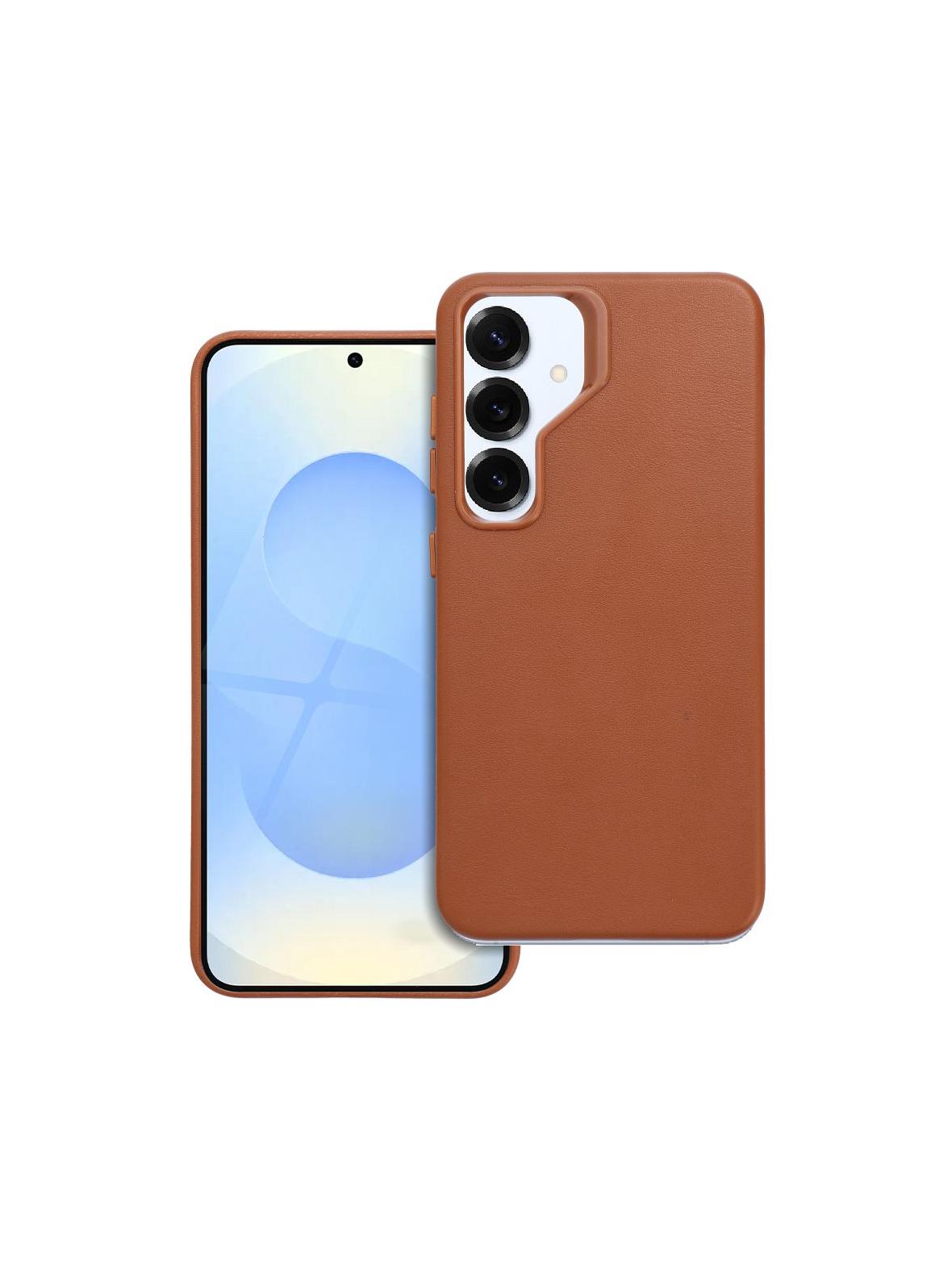 Futerał LEATHER MAG COVER kompatybilny z MagSafe do SAMSUNG S25 brązowy