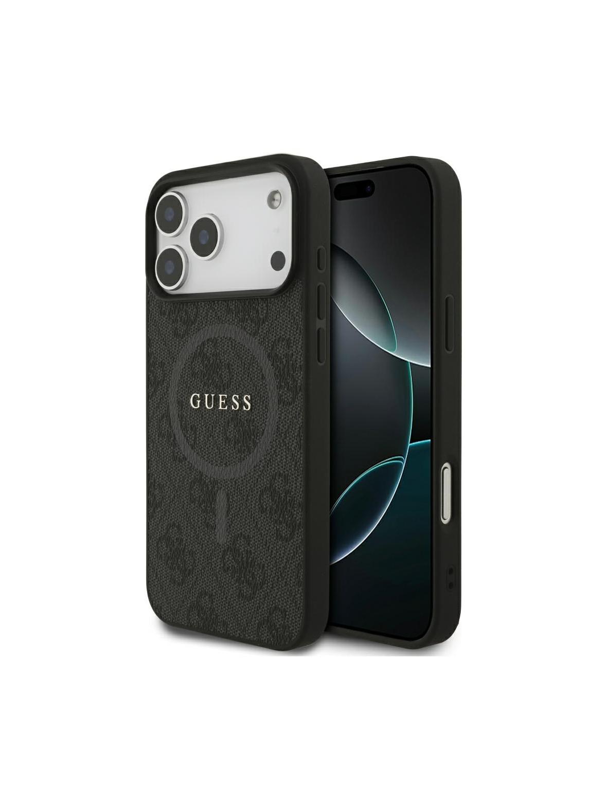 GUESS futerał do IPHONE 17 Pro Max kompatybilny z MagSafe GUHMP17XG4GFRK (PU 4G Ring Classic Logo) czarny