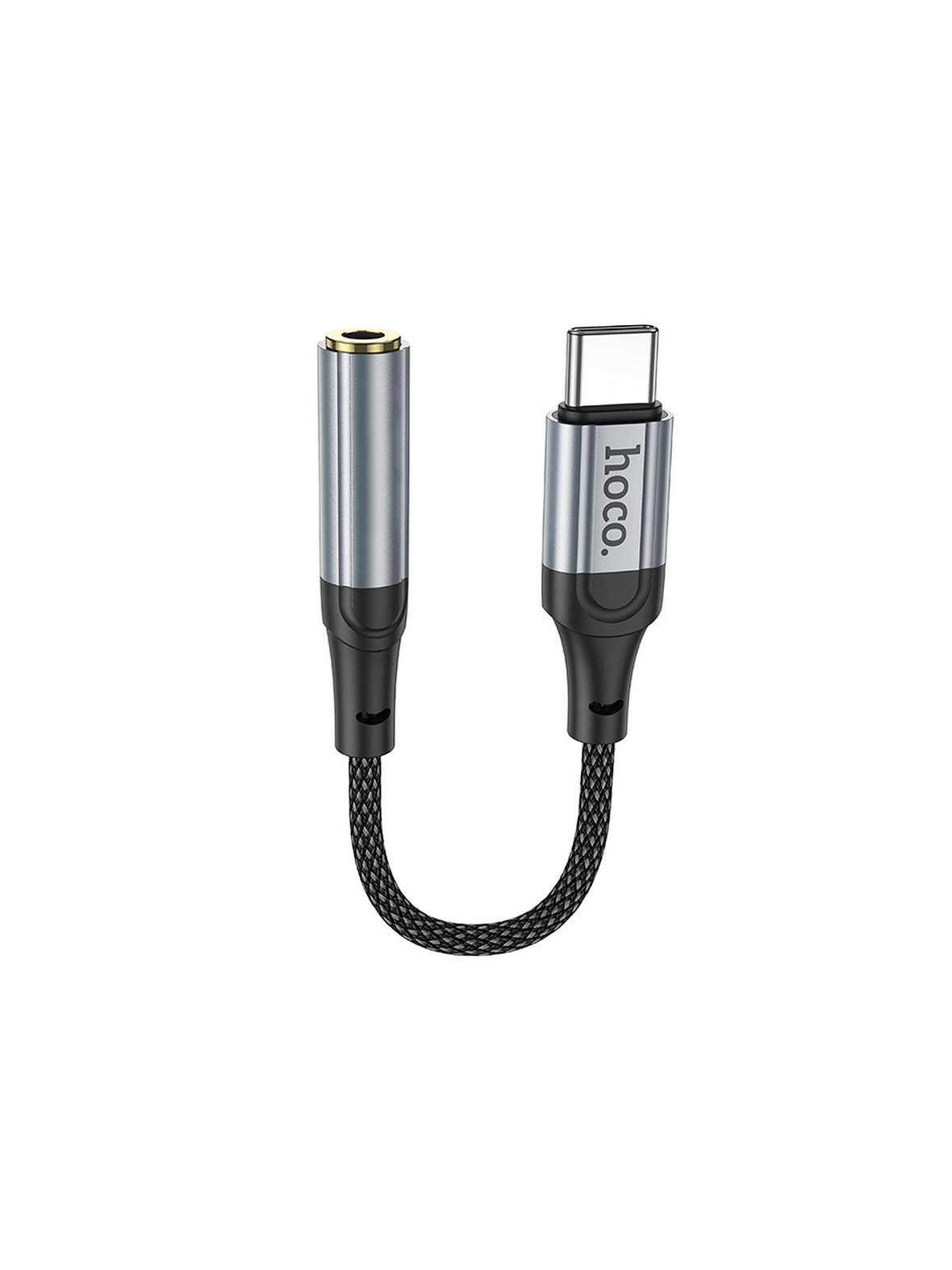 Adapter AUX USB C do Jack 3,5 mm Hoco 0,12 m LS36 czarny