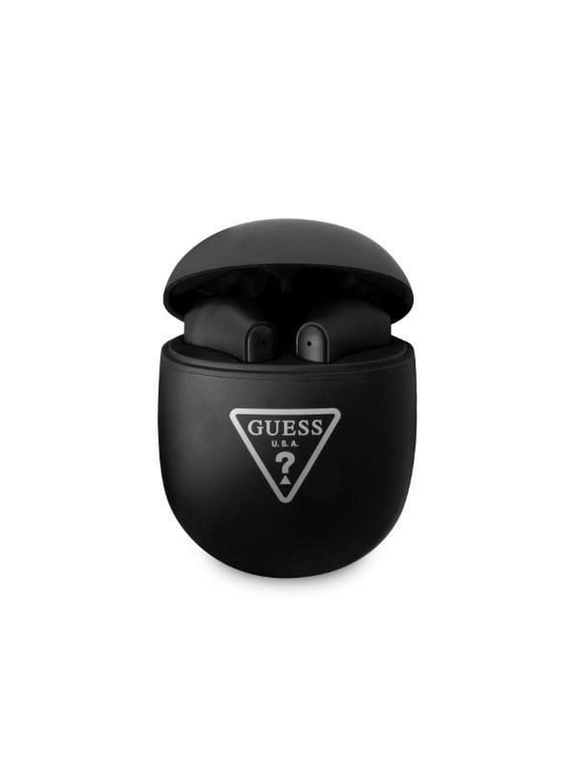 GUESS słuchawki bezprzewodowe bluetooth TWS + stacja dokująca GUTWST82TRK (Triangle Logo) czarne