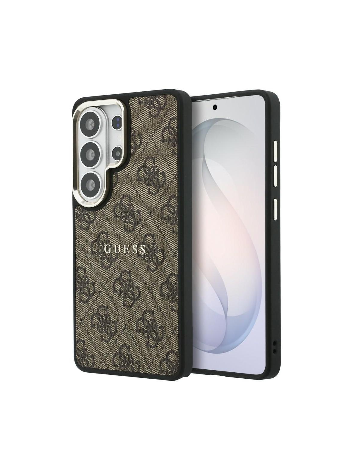 GUESS futerał do SAMSUNG S26 Ultra GUHMS26LP4MSEGCW (4G Embossed Ring MagSafe) brązowy