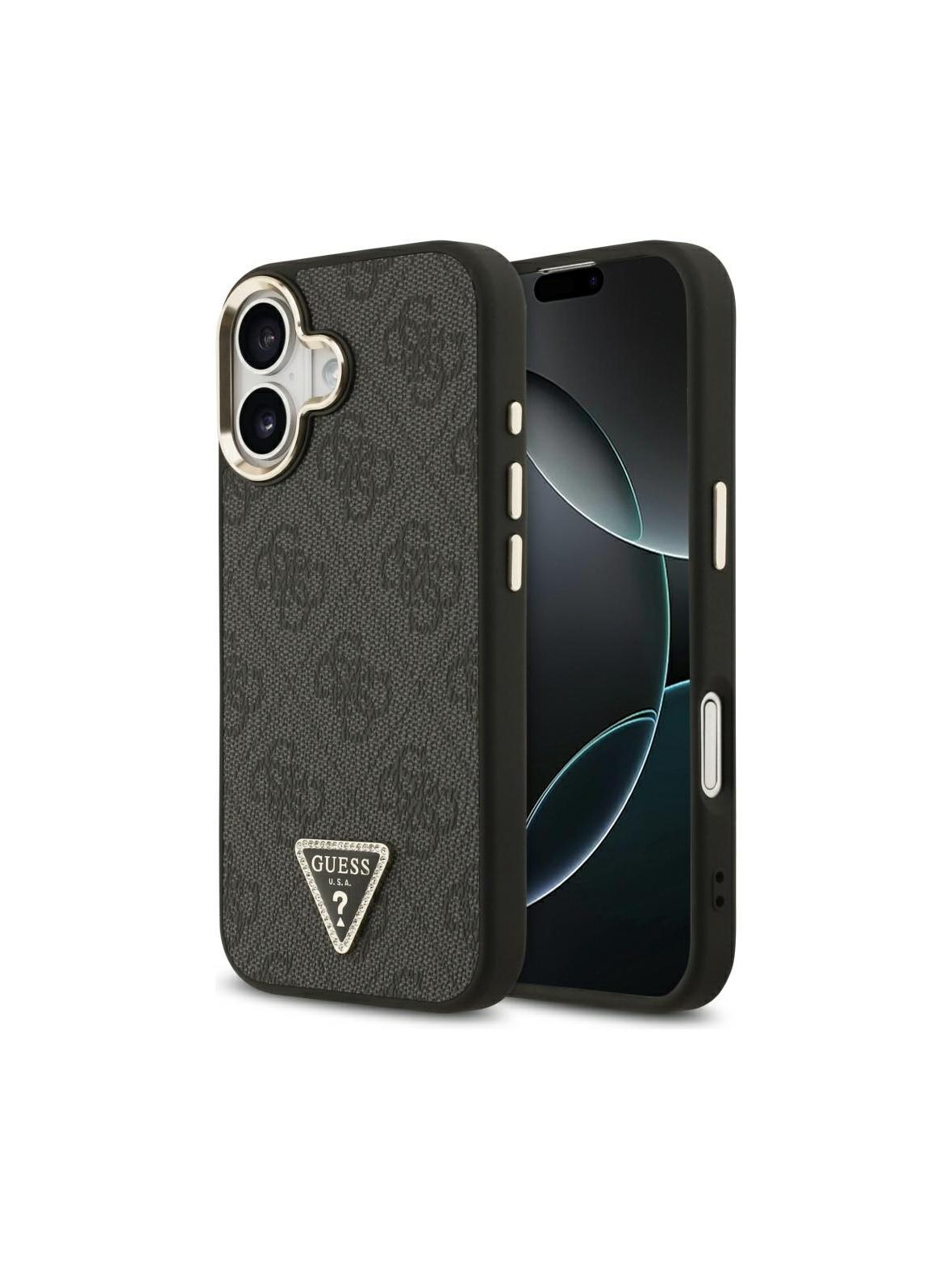 GUESS futerał do IPHONE 17 kompatybilny z MagSafe GUHMP17SP4GTDGMK (4G PU W/ Triangle Logo) złoto czarny