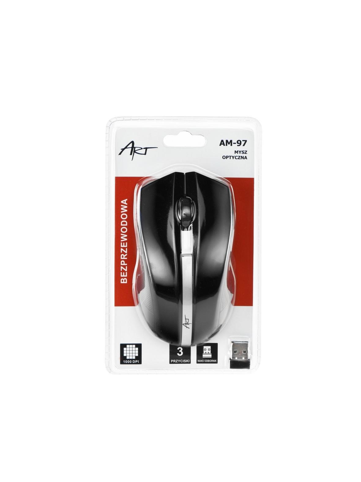 ART myszka komputerowa bezprzewodowa 2,4G 1000 dpi AM-97 czarna
