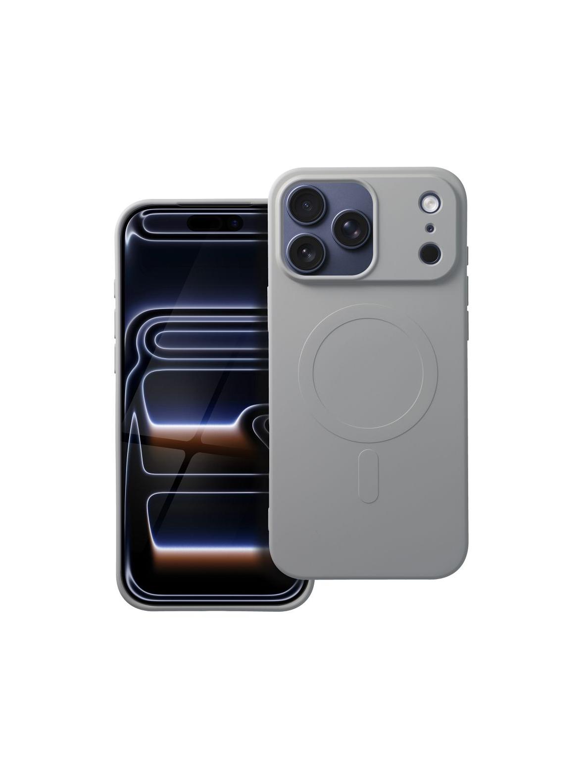 Futerał SILICONE MAG COVER (big hole) kompatybilny z MagSafe do IPHONE 17 Pro Max tytanowy