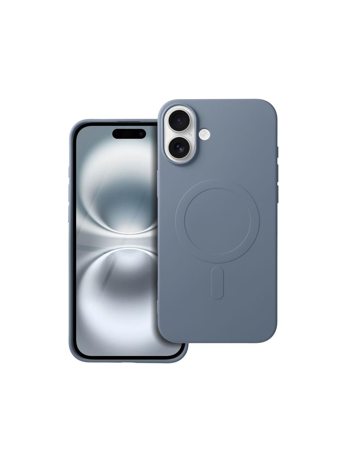 Futerał SILICONE MAG COVER (big hole) kompatybilny z MagSafe do IPHONE 16 Plus jasny niebieski