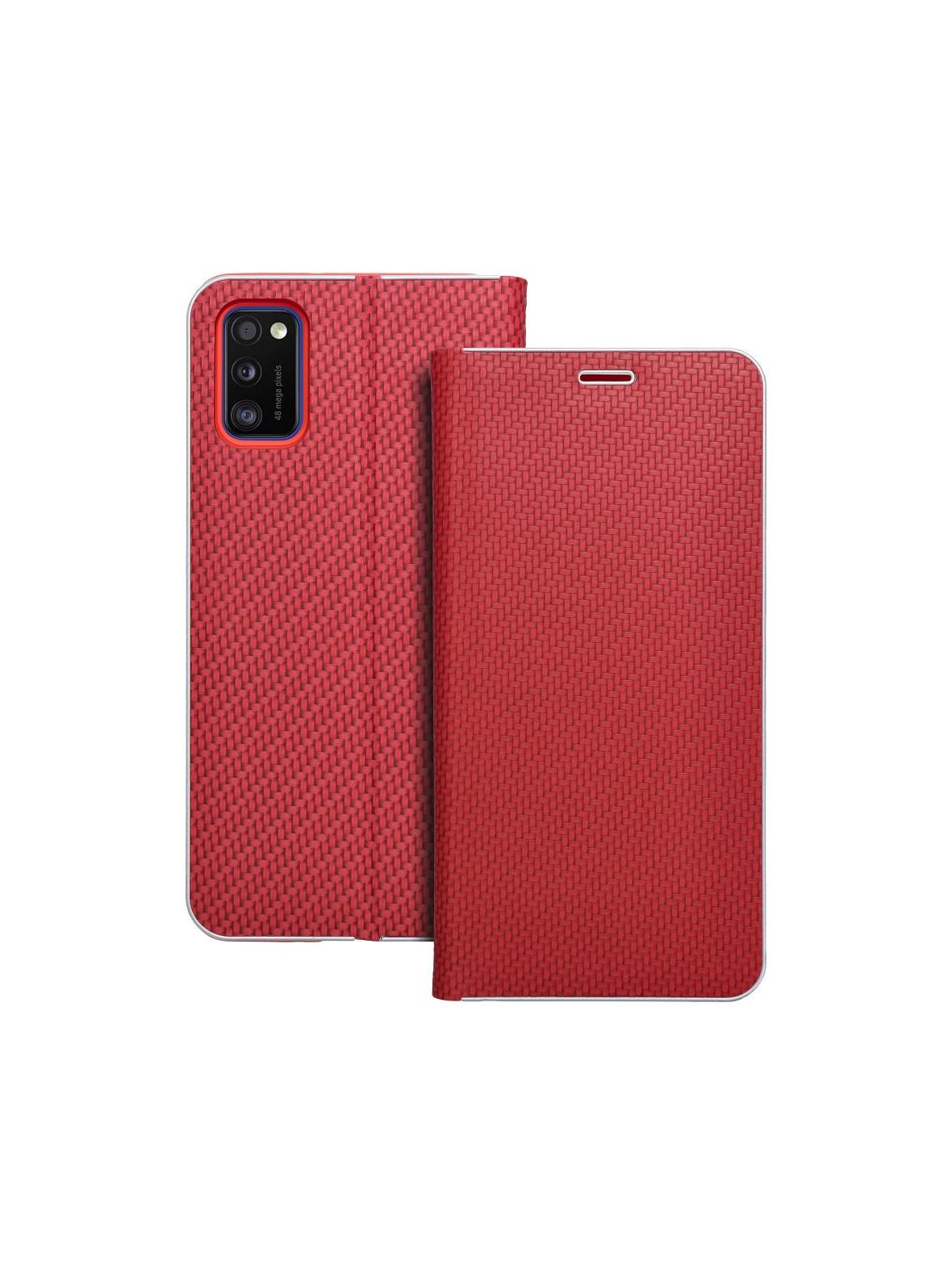 Kabura LUNA Book Carbon do SAMSUNG A41 czerwony
