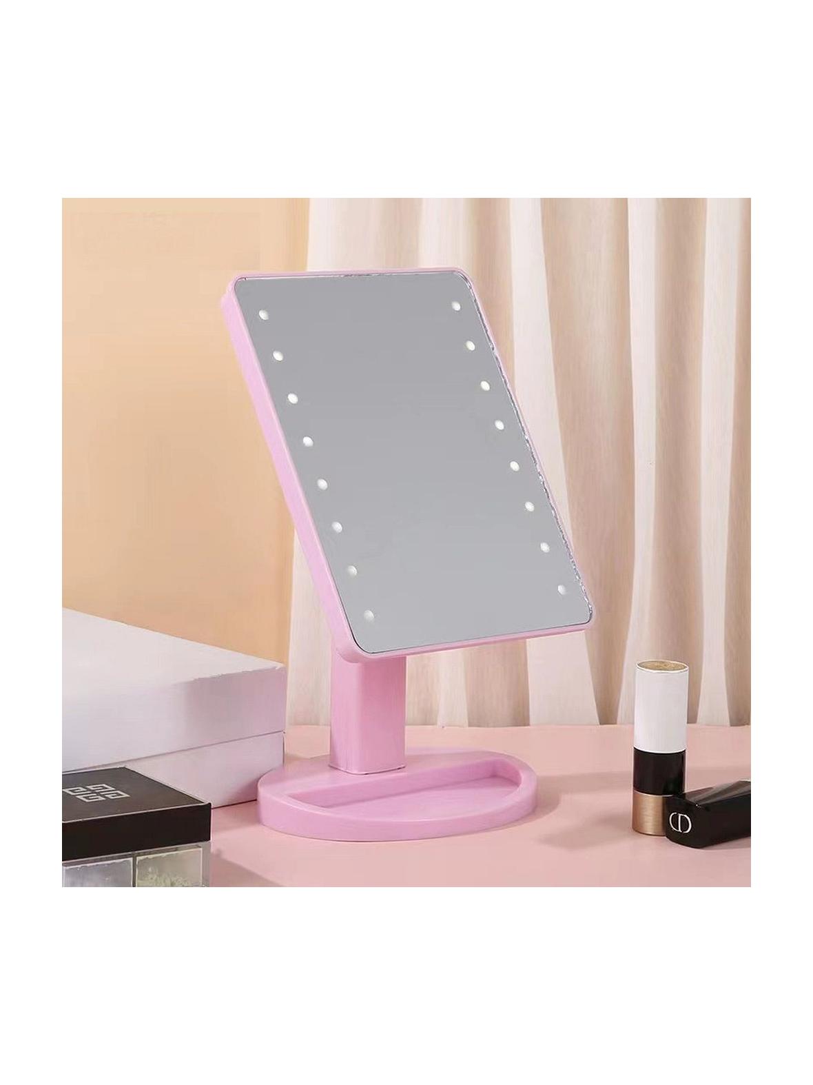 Lusterko toaletkowe z LED różowe