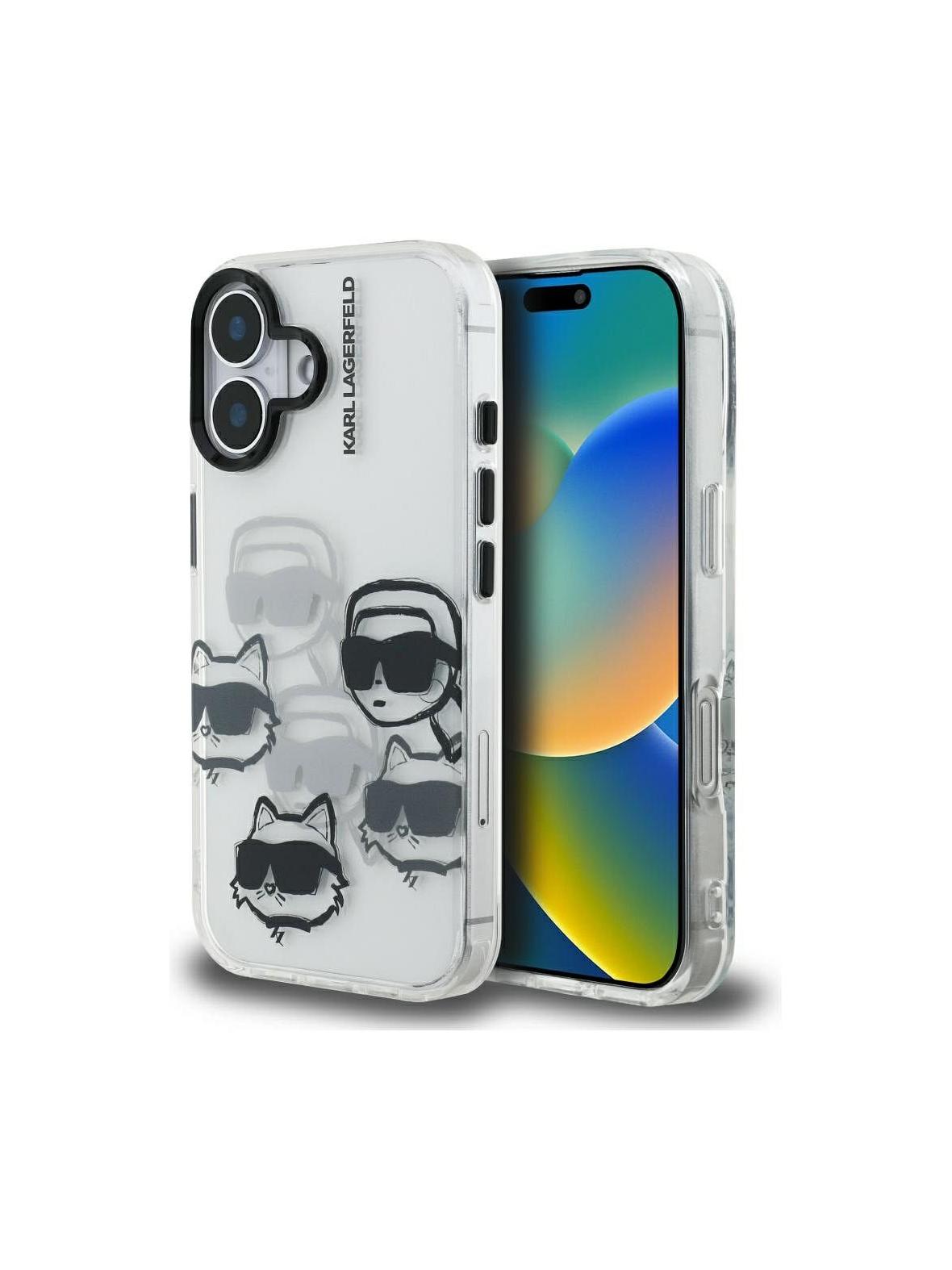 KARL LAGERFELD futerał do IPHONE 16 KLHCP16SHMCHKCT (IML Multi K&C Head Pattern)