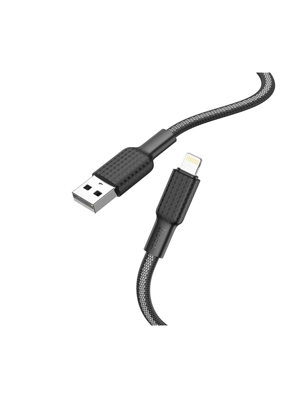 Kabel USB A do Lightning Hoco 2,4A 1 m X69 czarno biały