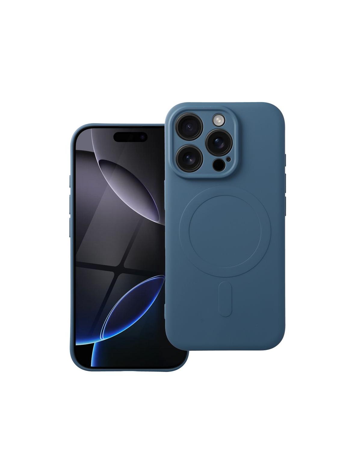 Futerał SILICONE MAG COVER kompatybilny z MagSafe do IPHONE 16 Pro niebieski