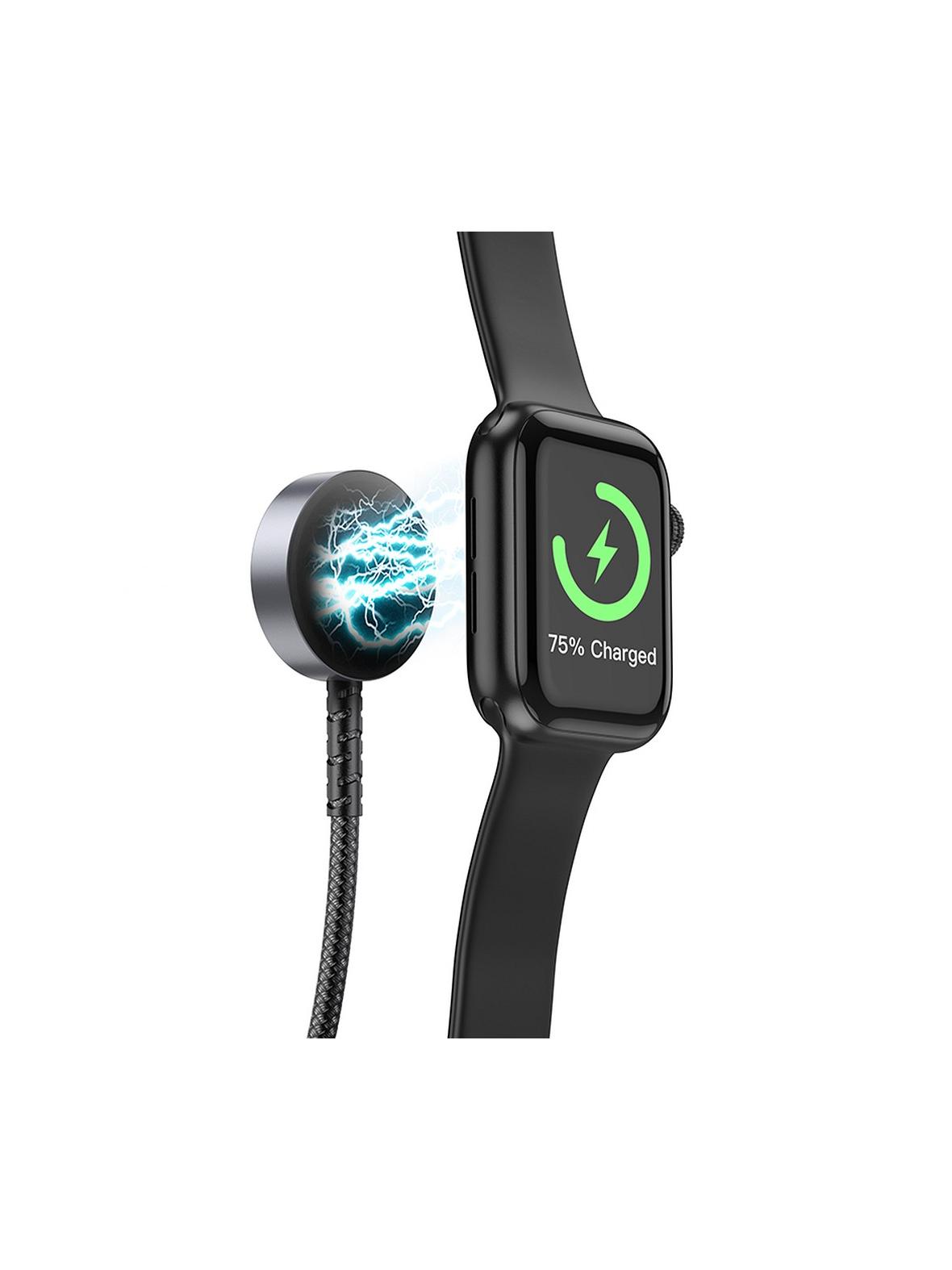 Ładowarka indukcyjna Hoco 2w1 USB C do Apple Watch + kabel Lightning PD QC 3A 1,2 m CW54 czarna