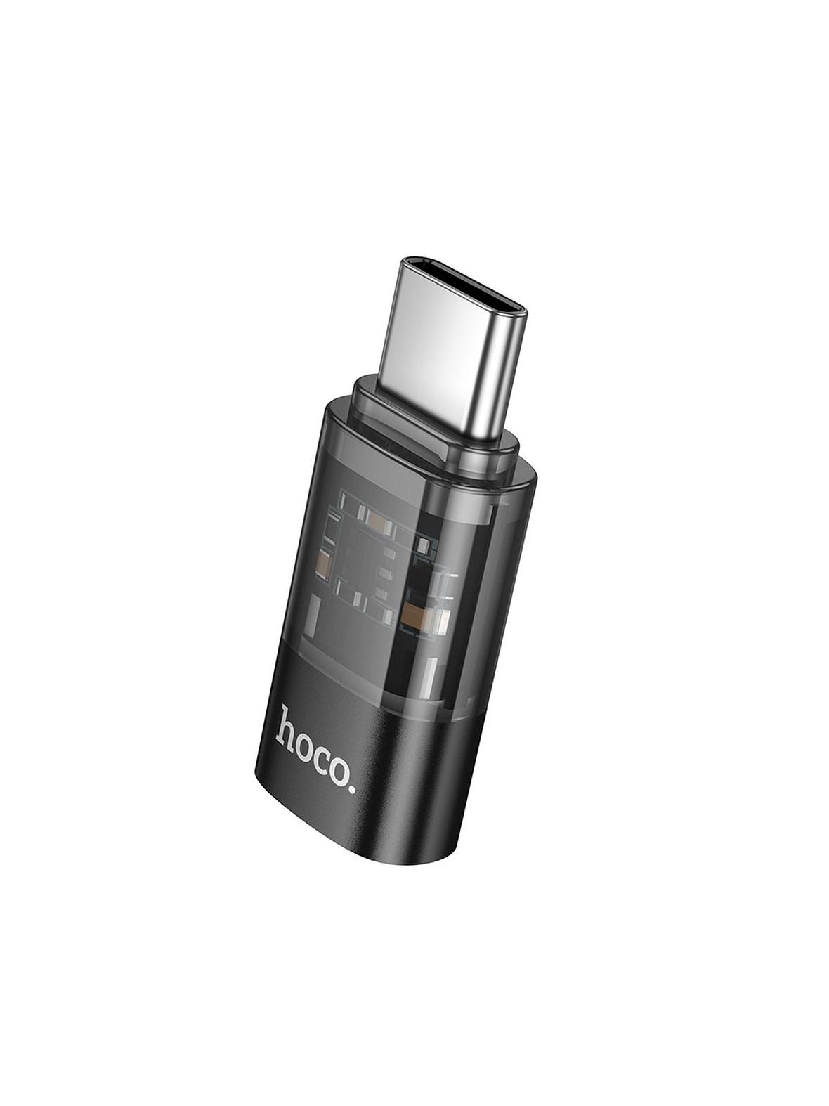 Adapter USB C do Lightning Hoco UA36D transparentny czarny