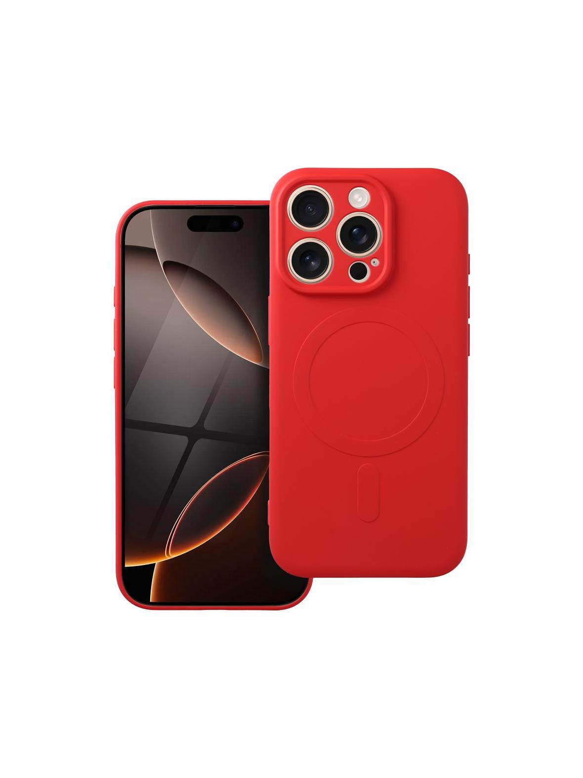 Futerał SILICONE MAG COVER kompatybilny z MagSafe do IPHONE 16 Pro czerwony