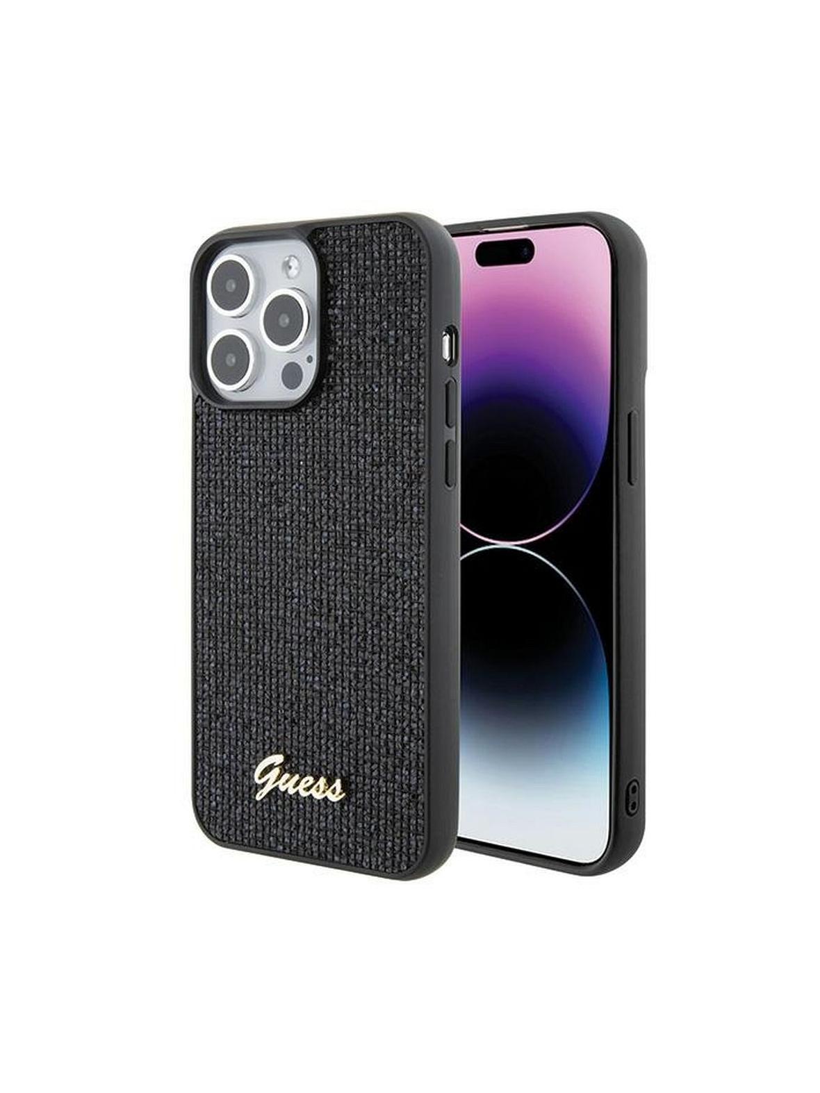 Oryginalne Etui GUESS Hardcase GUHCP15XPMSDGSK do iPhone 15 Pro Max (Disco Script Metal / czarny)