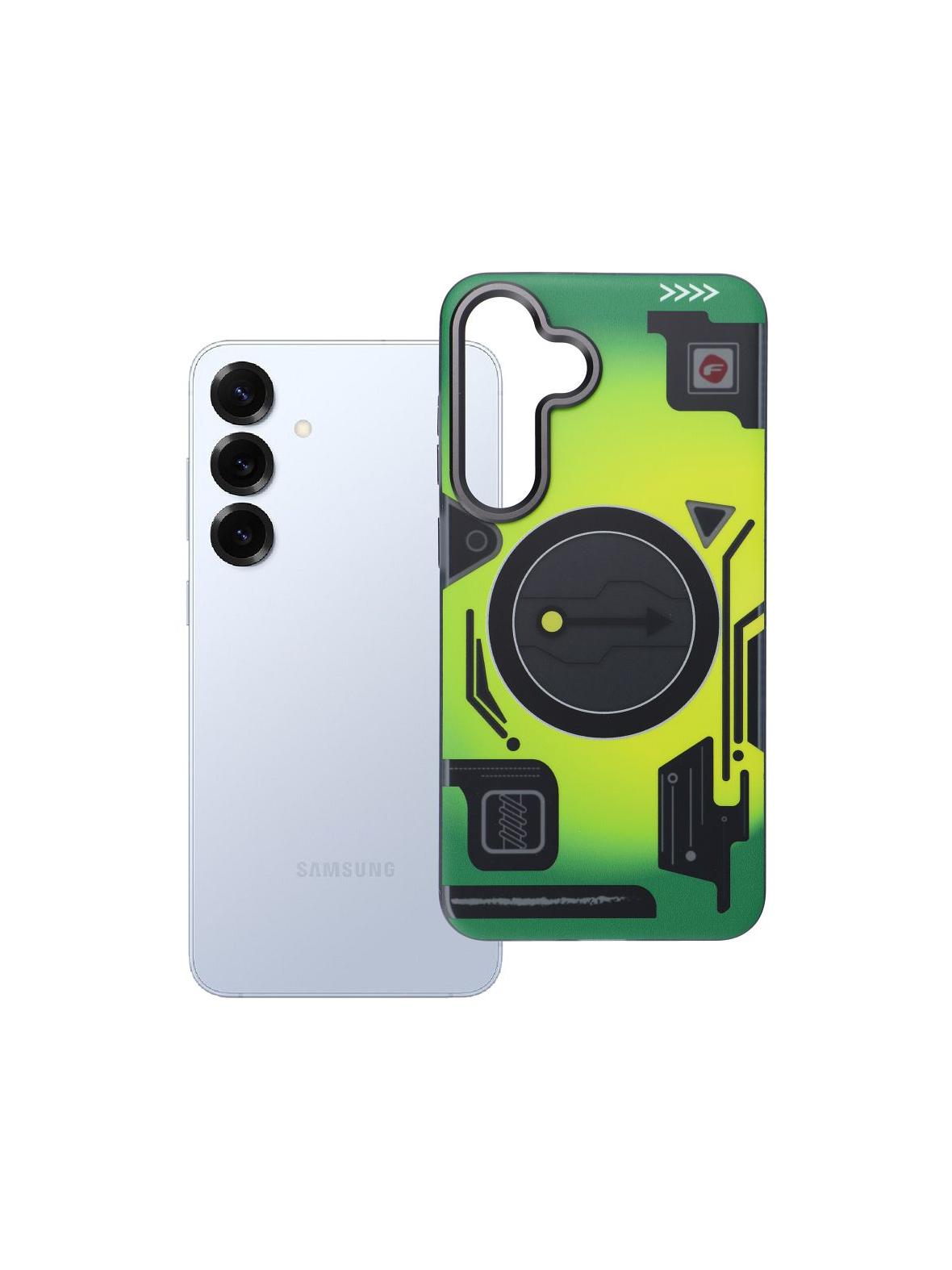 Etui na Samsung S25 PLUS Forcell F-Protect Levels Dual Layer 4D technology zgodny z MagSafe Military Drop-Test cyber green