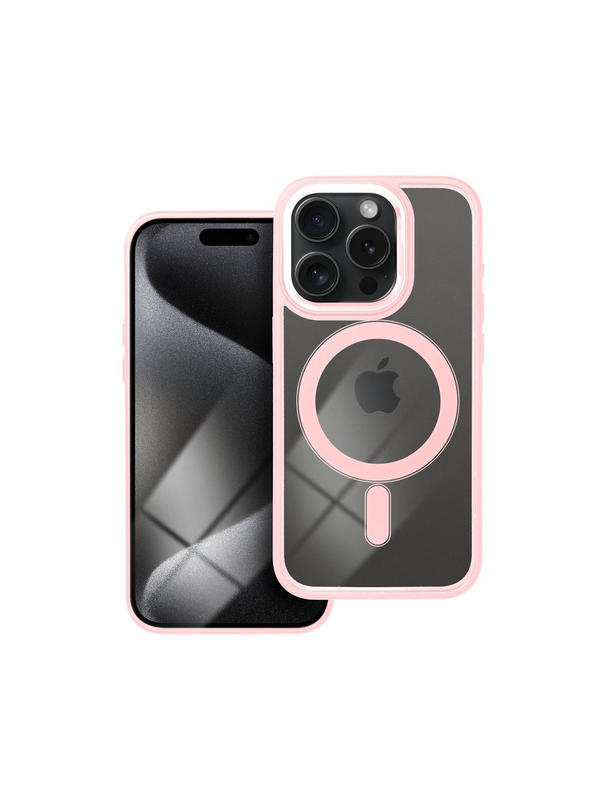 Futerał COLOR EDGE MAG COVER kompatybilny z MagSafe do IPHONE 15 Pro różowy